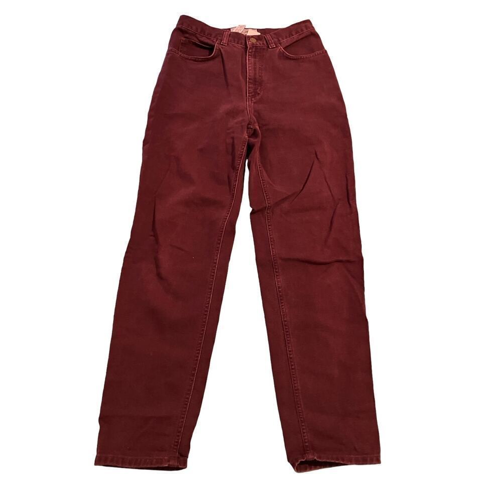 Vintage Jeans Jones Jeans 6 Burgundy Plum Straight Leg High Waist Cotton 90s